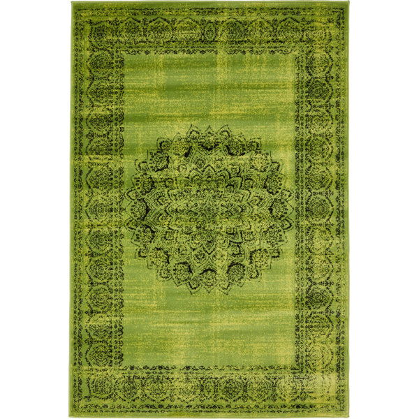 Mistana™ Neuilly Oriental Sage Green/Black Area Rug & Reviews Wayfair